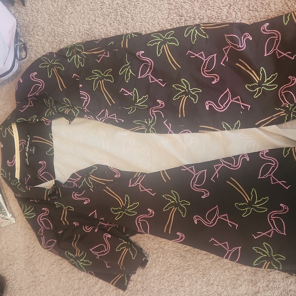Flamingo short sleeve button up